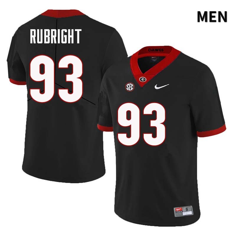 Georgia Bulldogs Men's Bill Rubright #93 Black Stitched College UGA Football Jersey 23IQ010IL